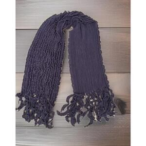 Purple Ruffled Fringe Scarf Shawl Wrap Stole